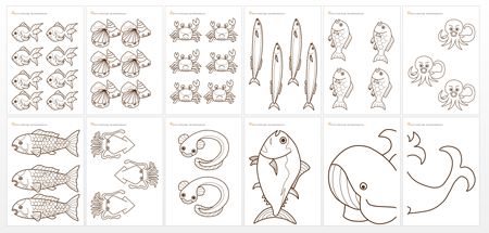 魚のイラスト11種類付き 魚釣りゲーム の作り方と遊び方 こどもとあそぶ Com